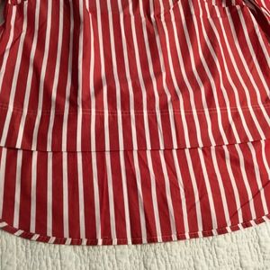 J. Crew Tops - JCrew Red Stripe Hi Low Blouse, 6, NWT J. Crew Tops - JCrew Red Stripe Hi Low Blouse, 6, NWT